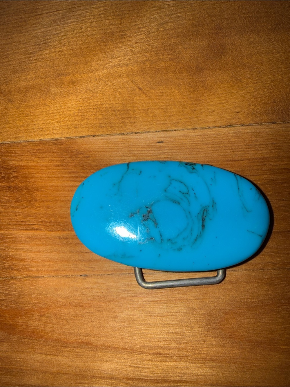 Turquoise Color Stone Belt Buckle - Unbranded